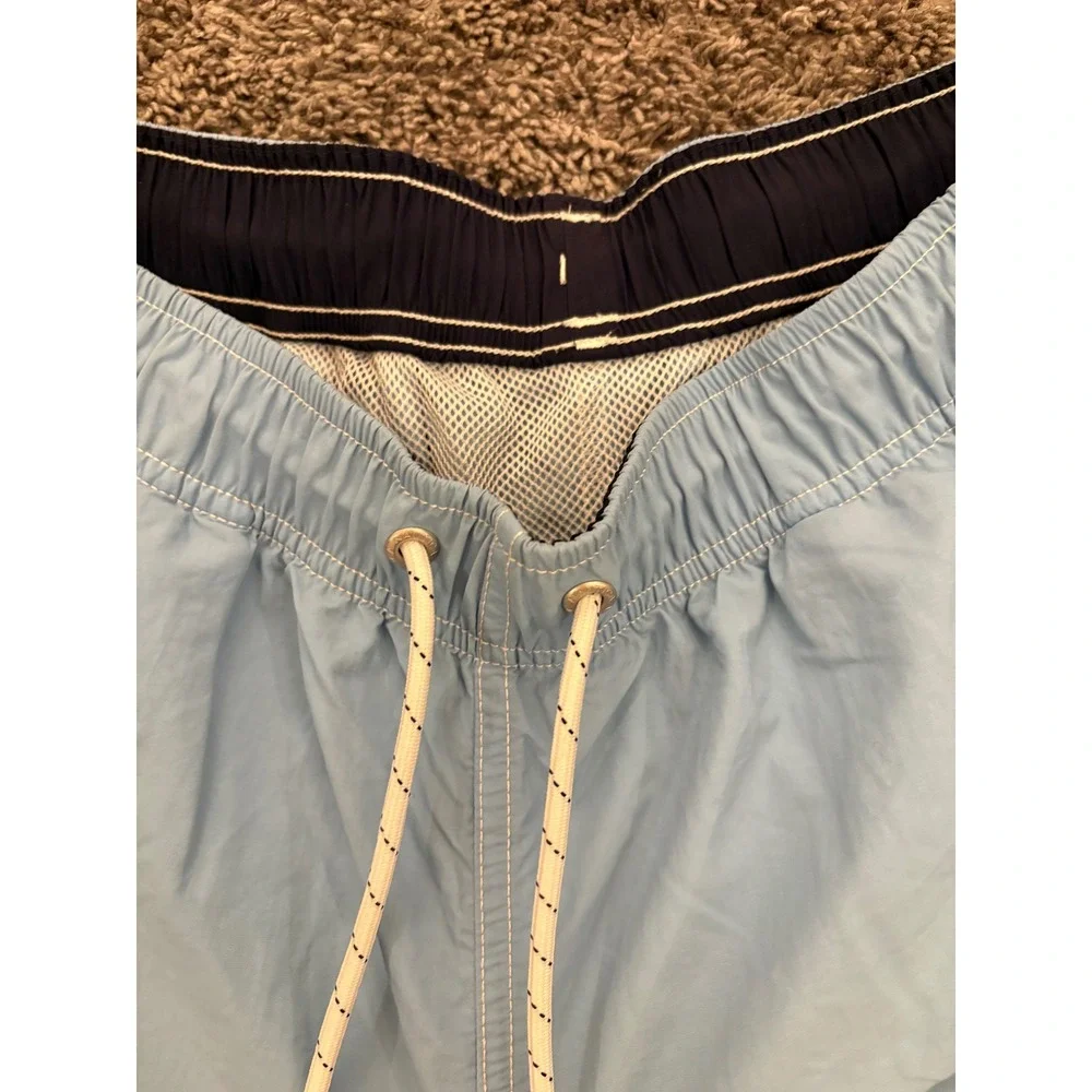Nautica Mens Light Blue Swim Trunks Mesh Lined Board Shorts Drawstring Waist